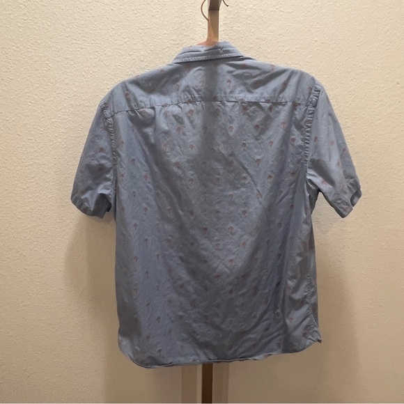 UNTUCKit Hamilton Blue Pink Palm Tree Short Sleeve Button Down Shirt Small - Picture 8 of 8